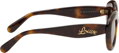 Loewe Brown Curvy Logo Cat-eye Sunglasses In Brown