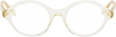 Loewe Beige Slim Round Glasses In Gold