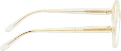 Loewe Beige Slim Round Glasses In Gold
