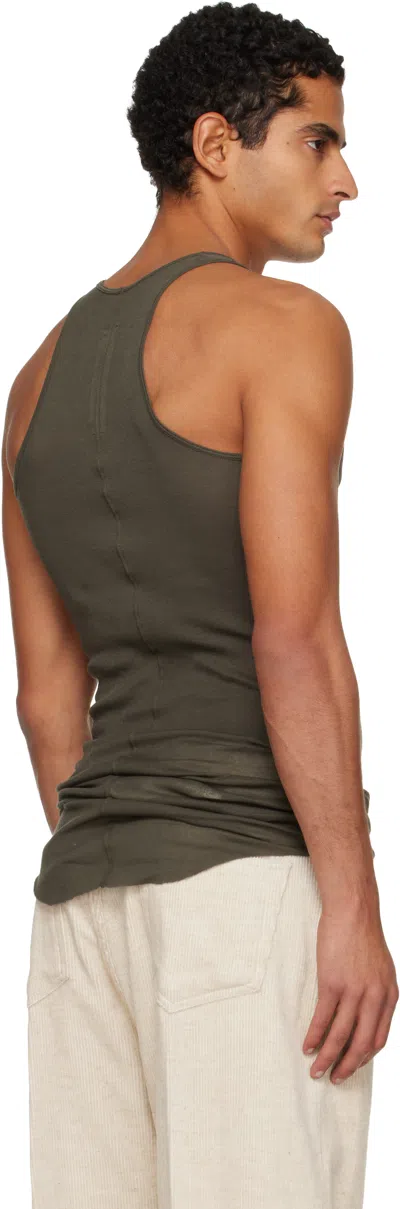 Rick Owens Khaki Concordians Basic Rib Tank Top In Gray
