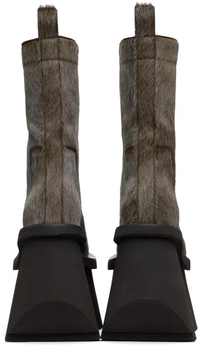 Rick Owens Brown Concordians Factory Boots In Brown