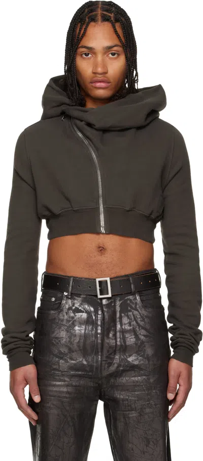 Rick Owens Drkshdw Gray Concordians Micro Mountain Hoodie In Gray