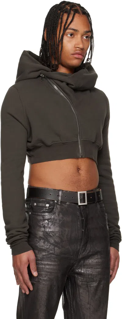 Rick Owens Drkshdw Gray Concordians Micro Mountain Hoodie In Gray