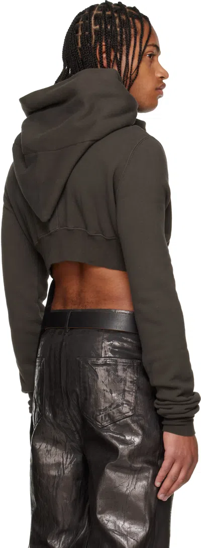 Rick Owens Drkshdw Gray Concordians Micro Mountain Hoodie In Gray