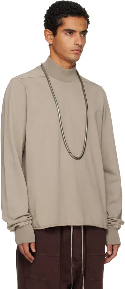 Rick Owens Drkshdw Concordians Headon Dbl High Neck Knit Sweater In Brown