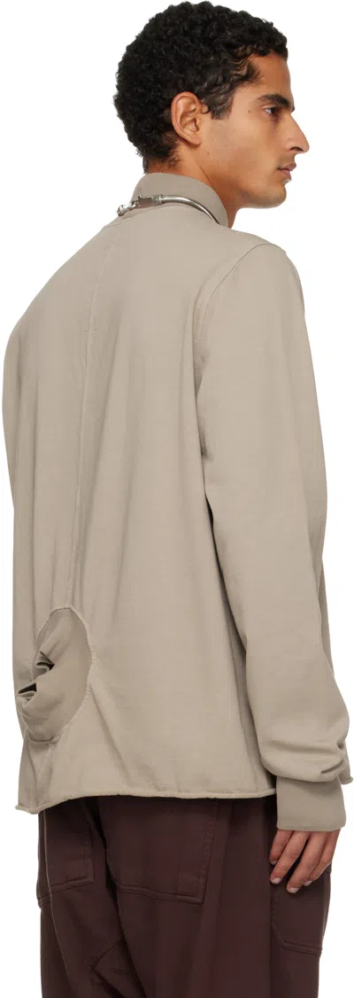 Rick Owens Drkshdw Concordians Headon Dbl High Neck Knit Sweater In Brown