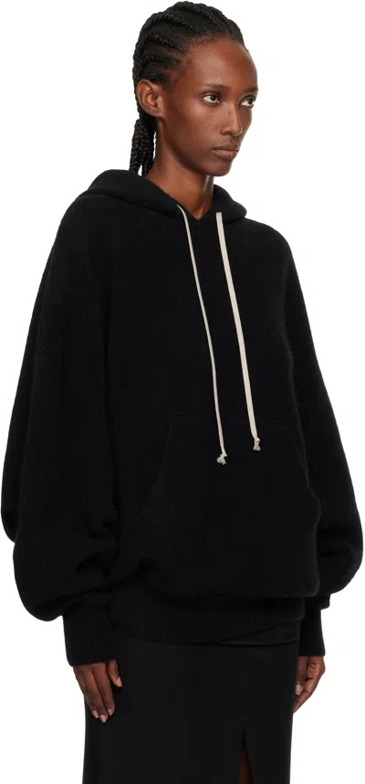 Rick Owens Black Concordians Hun Hoodie In Black