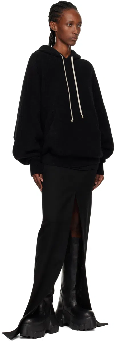 Rick Owens Black Concordians Hun Hoodie In Black