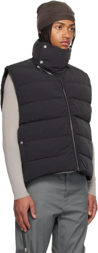 Rick Owens Black Concordians Sl Flight Down Vest In Black