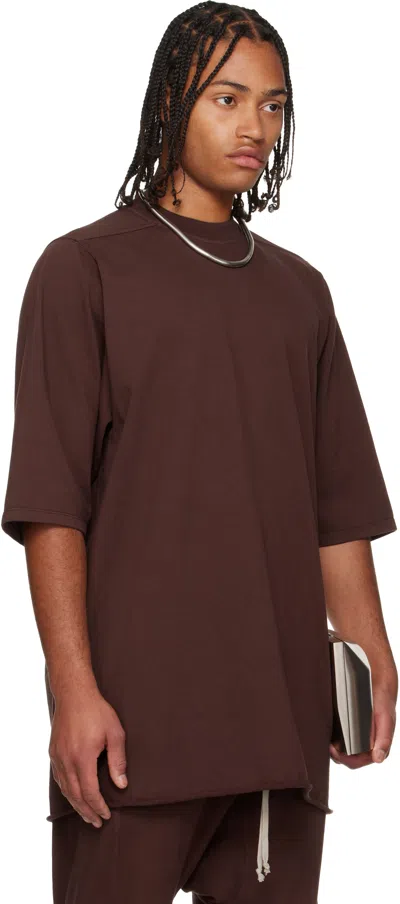 Rick Owens Drkshdw Burgundy Concordians Jumbo Ss T-shirt In Brown