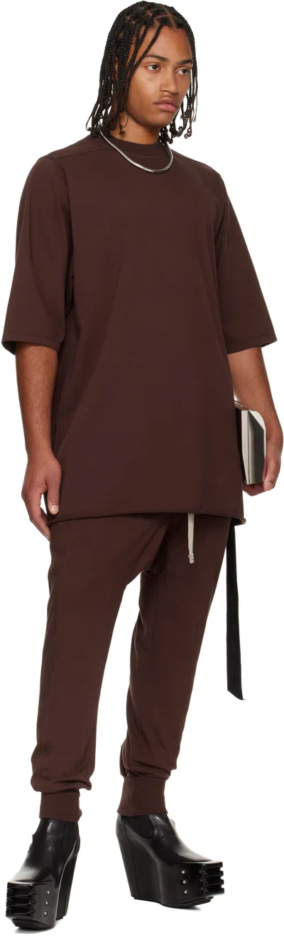 Rick Owens Drkshdw Burgundy Concordians Jumbo Ss T-shirt In Brown