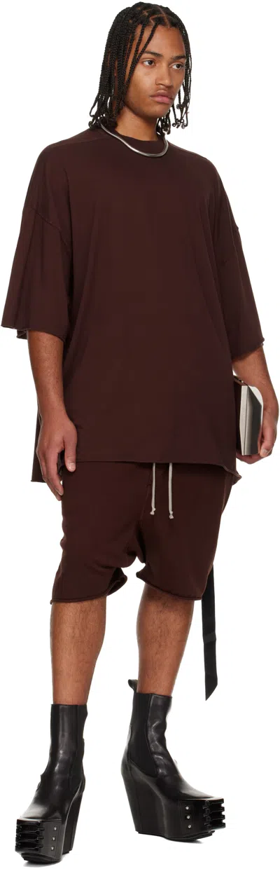 Rick Owens Drkshdw Burgundy Concordians Tommy T-shirt In Brown