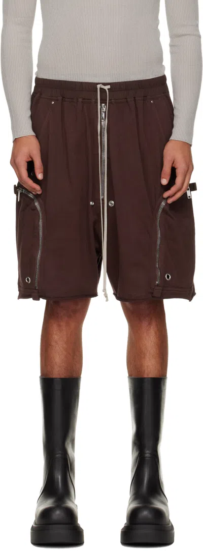 Rick Owens Drkshdw Burgundy Concordians Bauhaus Shorts In Brown