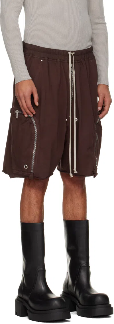 Rick Owens Drkshdw Burgundy Concordians Bauhaus Shorts In Brown
