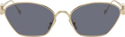 Loewe Gold Anagram Hexagonal Cat-eye Sunglasses In Blue