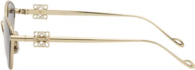 Loewe Gold Anagram Hexagonal Cat-eye Sunglasses In Blue