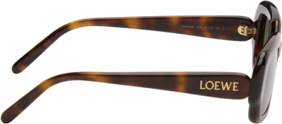 Loewe Brown Rectangular Slim Sunglasses In Brown