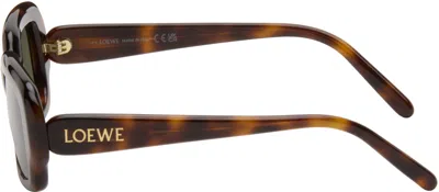 Loewe Brown Rectangular Slim Sunglasses In Brown