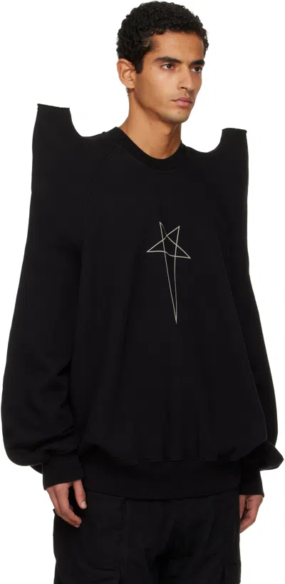 Rick Owens Drkshdw Black Concordians Tecsweat Sweatshirt In Black