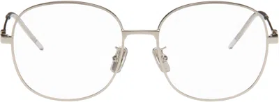 Givenchy Silver Gv Speed Round Metal Glasses In Metallic