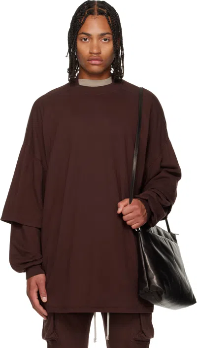 Rick Owens Drkshdw Burgundy Concordians Tommy Hustler Sweatshirt In Brown