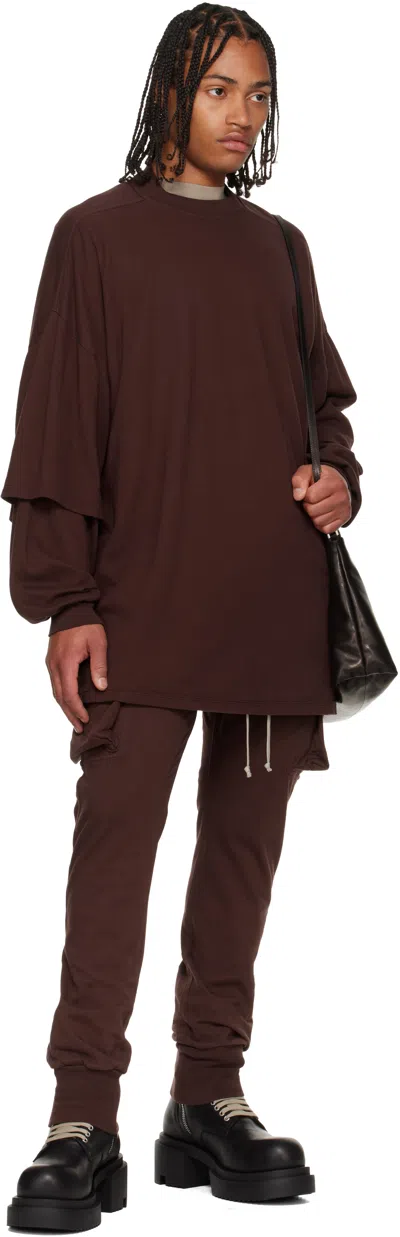Rick Owens Drkshdw Burgundy Concordians Tommy Hustler Sweatshirt In Brown