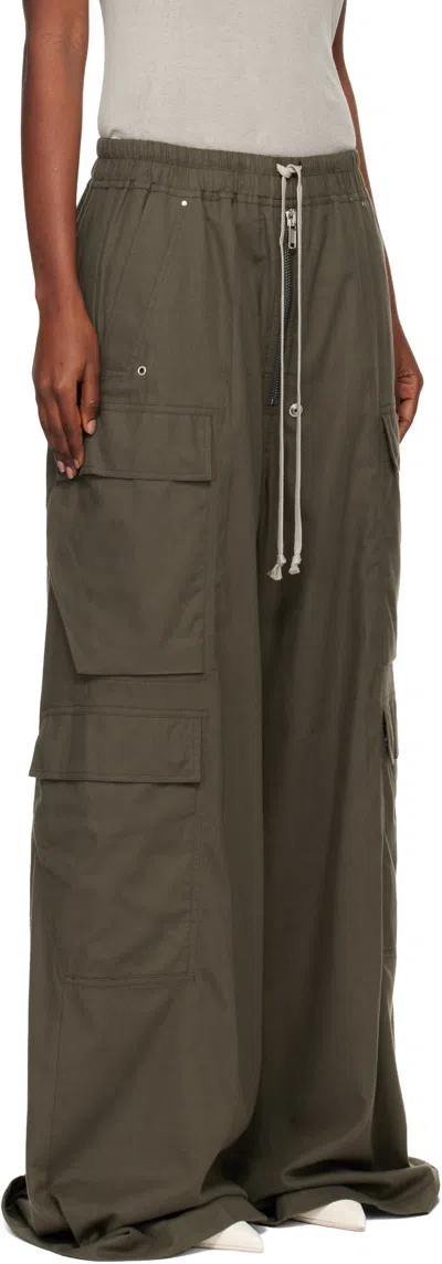 Rick Owens Khaki Concordians Cargobelas Trousers In Green