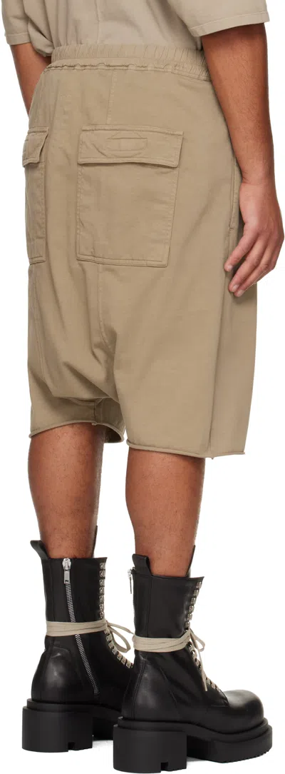 Rick Owens Drkshdw Taupe Concordians Drawstring Pods Shorts In Brown