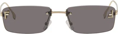 Fendi Gold ' First' Crystal Sunglasses In Blue