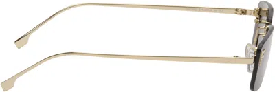 Fendi Gold ' First' Crystal Sunglasses In Blue