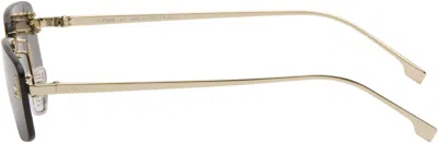 Fendi Gold ' First' Crystal Sunglasses In Blue