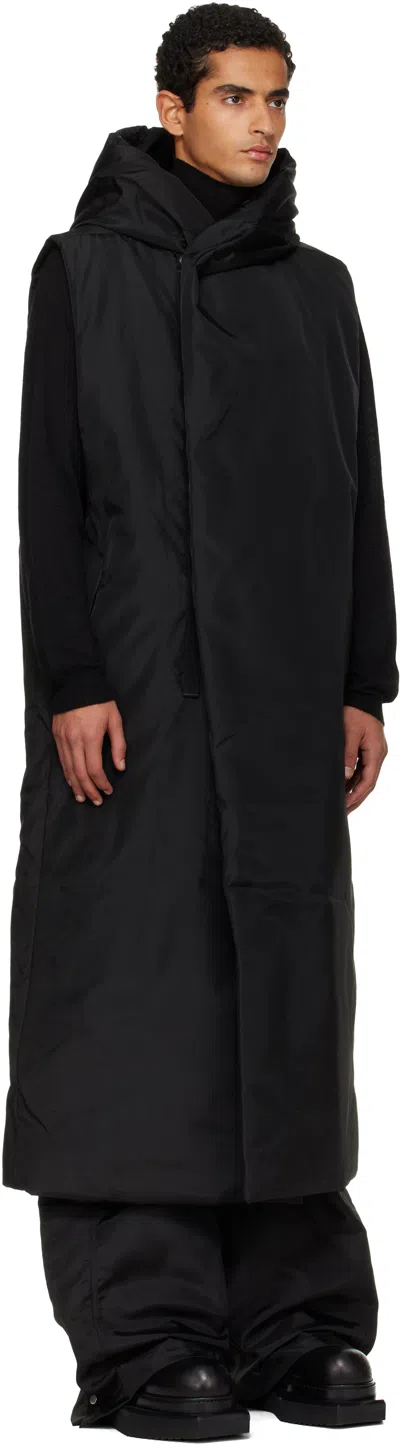 Rick Owens Drkshdw Black Concordians Hooded Vest In Animal Print