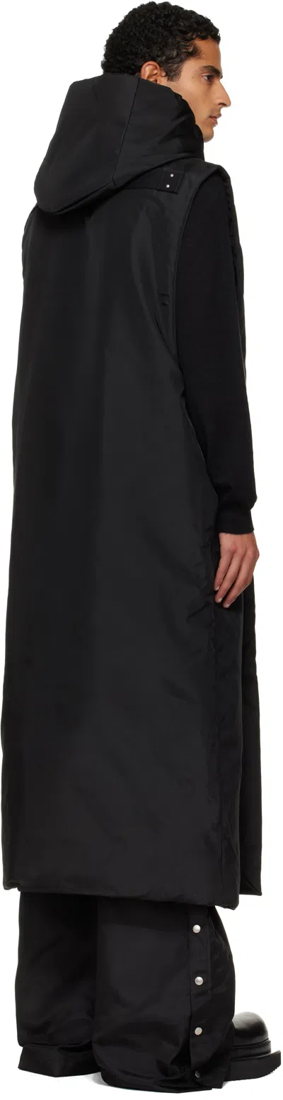 Rick Owens Drkshdw Black Concordians Hooded Vest In Animal Print