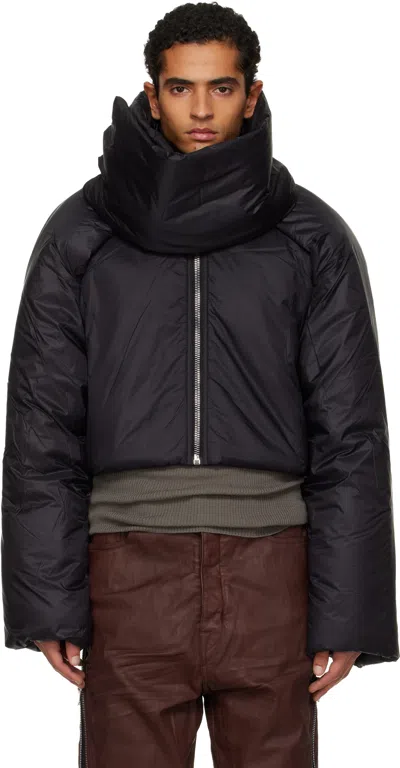 Rick Owens Drkshdw Black Concordians Convertible Cropped Jacket In Multi