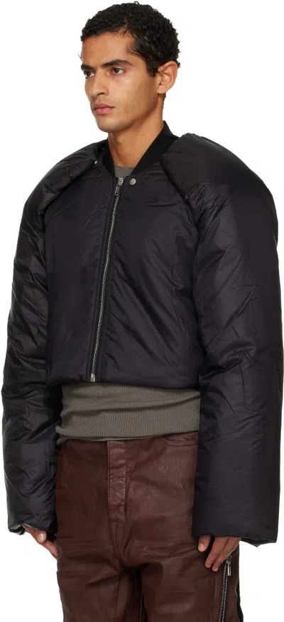 Rick Owens Drkshdw Black Concordians Convertible Cropped Jacket In Multi