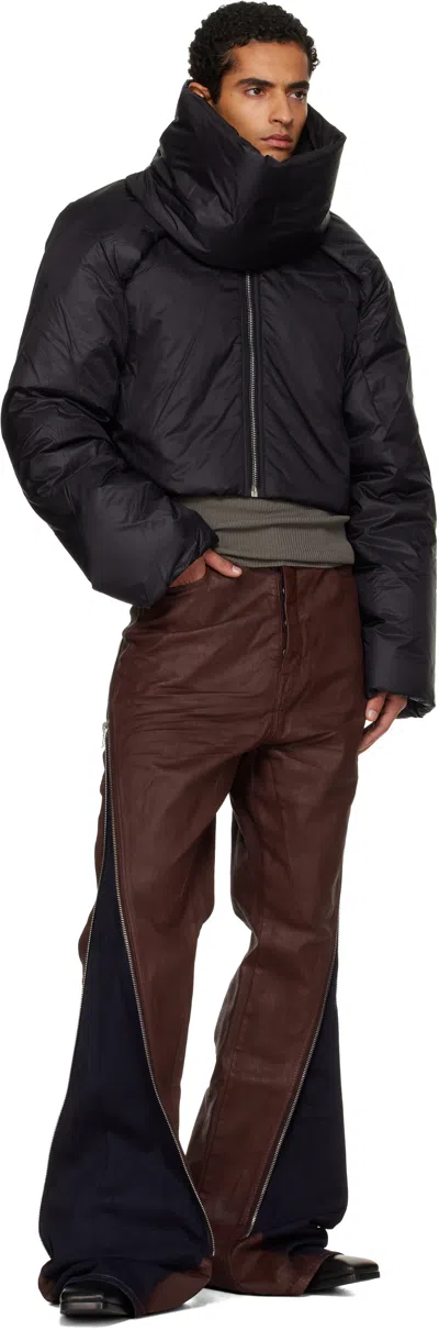 Rick Owens Drkshdw Black Concordians Convertible Cropped Jacket In Multi