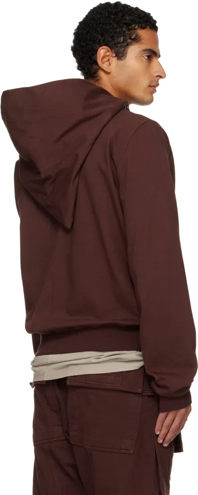 Rick Owens Drkshdw Burgundy Concordians Mountain Hoodie In Brown