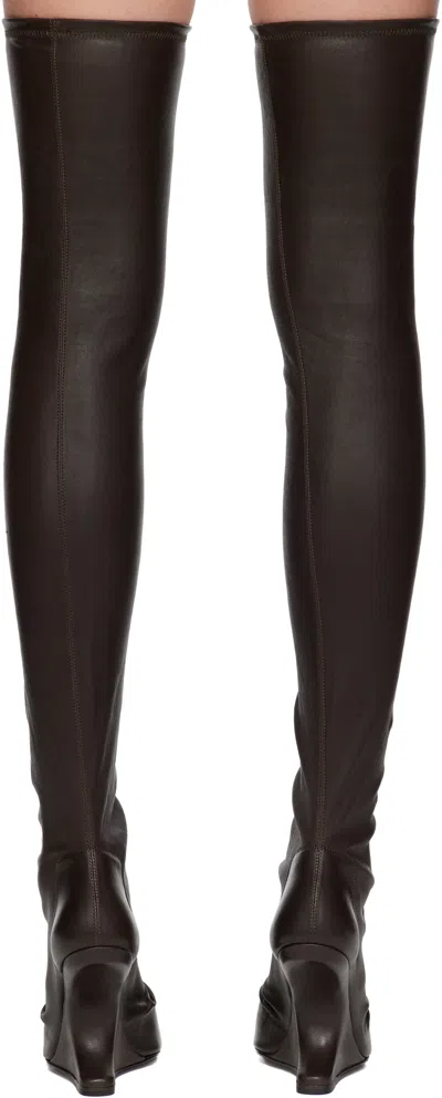 Rick Owens Brown Concordians Cantilever 11 Tall Boots In Brown