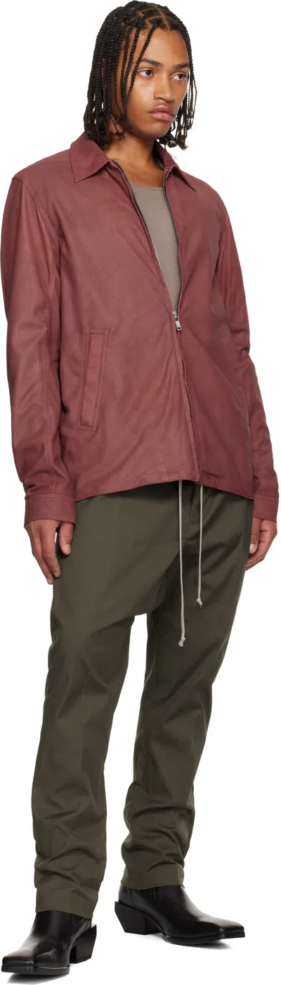 Rick Owens Khaki Concordians Drawstring Long Trousers In Green