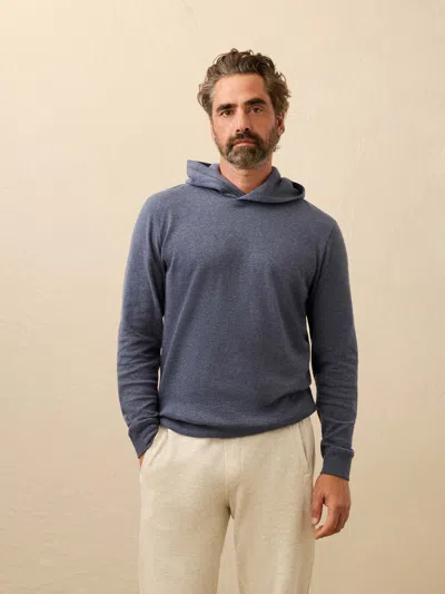 Faherty Aspen Lounge Cashmere Hoodie In Blue
