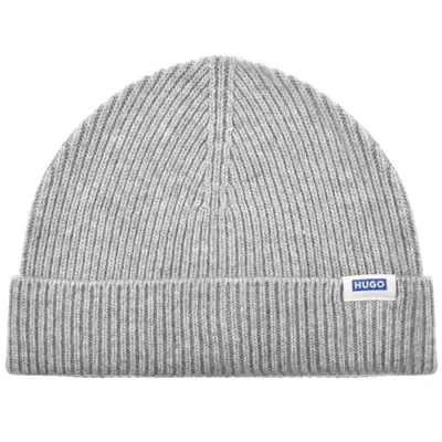 Hugo Blue Xiav Beanie Hat Grey In Gray