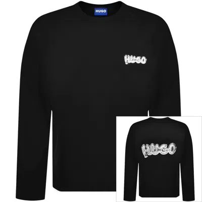 Hugo Blue Nyrocrew Sweatshirt Black In Black
