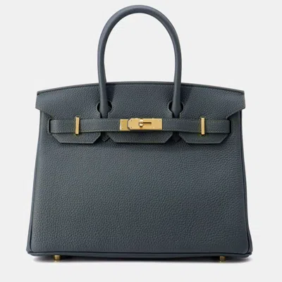 Pre-owned Hermes Birkin Vert Mangrove Togo Leather Size 30 In Green