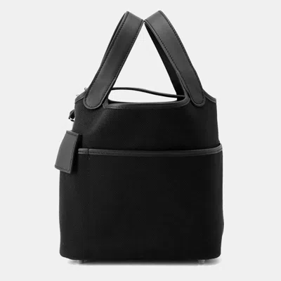 Pre-owned Hermes Picotin Lock Cargo Black Towar Goeran Swift Leather 18