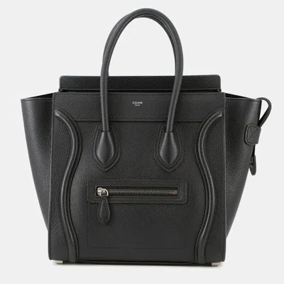 Pre-owned Celine Luggage Shopper Handbag Black Leather Size Micro