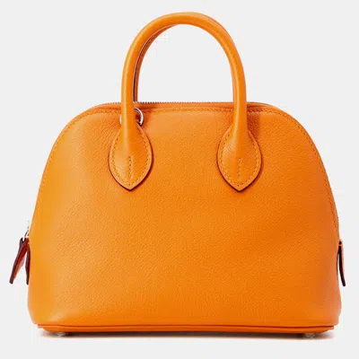 Pre-owned Hermes Bolide 1923 Apricot/gold Evercolor Size Mini In Orange