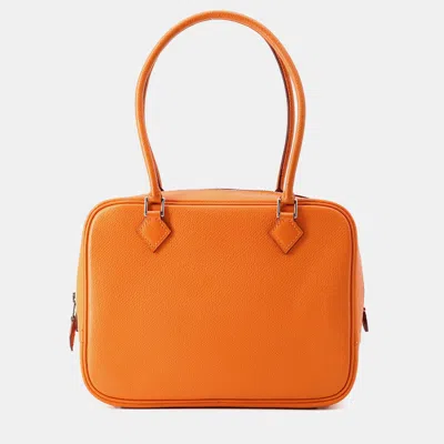Pre-owned Hermes Plume Orange Epsom Size Mini