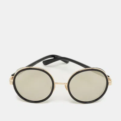 Pre-owned Jimmy Choo Black/silver Mirrored Andie/s Round Sunglasses