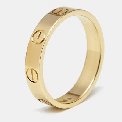 Pre-owned Cartier Love 18k Yellow Gold Small Model Ring Size 50