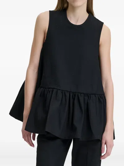 Cecilie Bahnsen Barbara Embroidered Top In Black